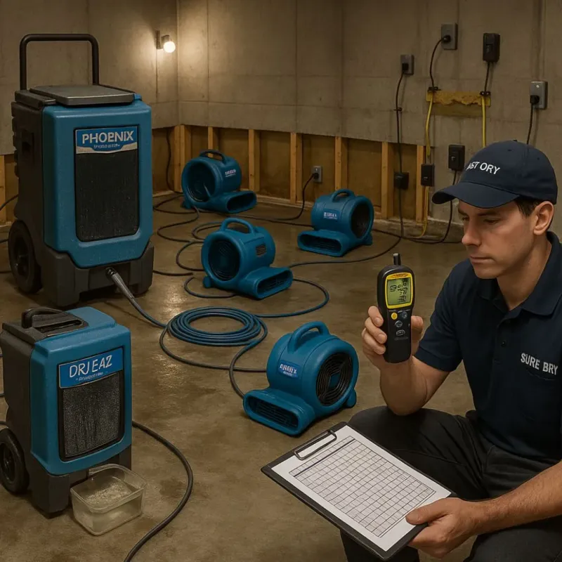 Structural Drying and Dehumidification process in Whitefish Bay, WI